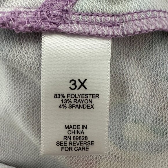 Logo Lounge Lori Goldstein Tunic Top Size 3X Purple Floral Pockets Artsy - Picture 9 of 10